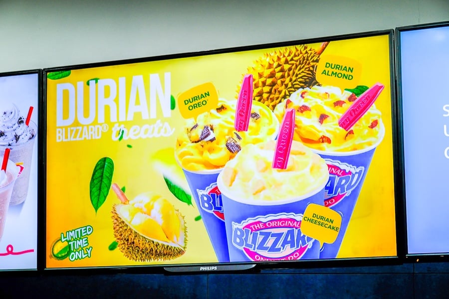 Durian Ice Cream Billboard in Diary Queen