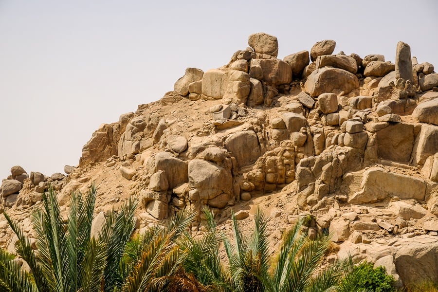 Rocky hill and boulders in Egypt