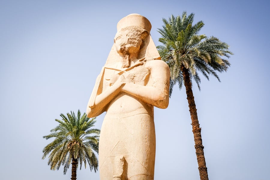 Big statues of Rameses II at Karnak Temple in Luxor, Egypt