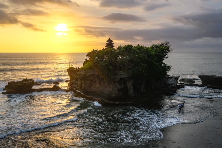 Tanah Lot Sunset Temple Bali Indonesia