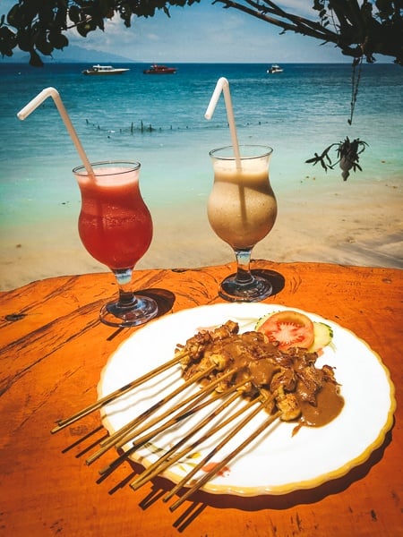 Fruit juice at a seaside cafe in Nusa Penida, Bali