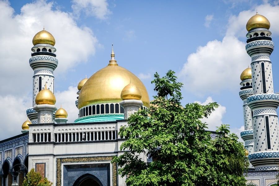 Domes of the Jame’Asr Hassanil Bolkiah Mosque in Brunei