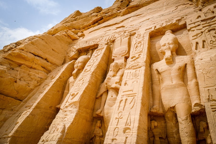 Small temple of the queen at Abu Simbel in Egypt