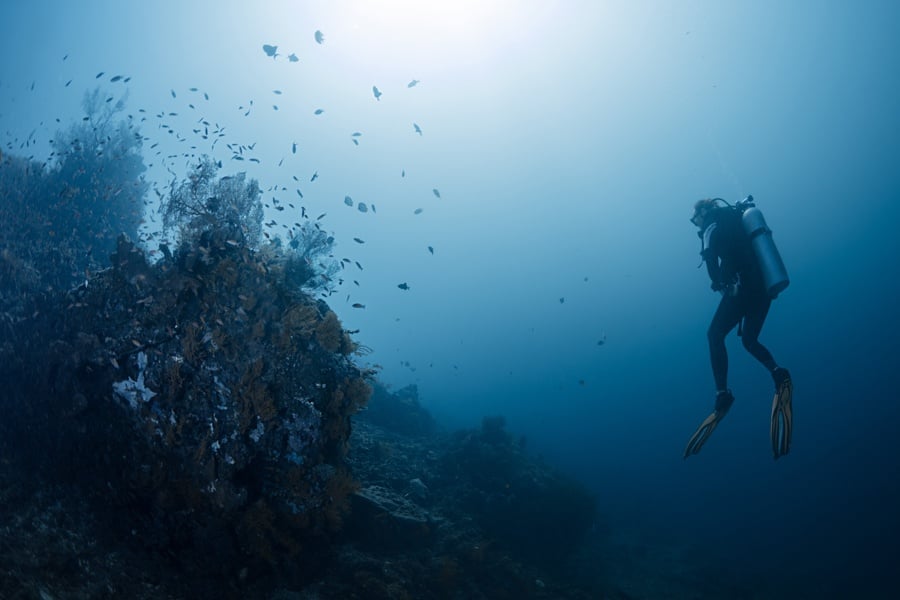 Scuba diver in Amed, Bali