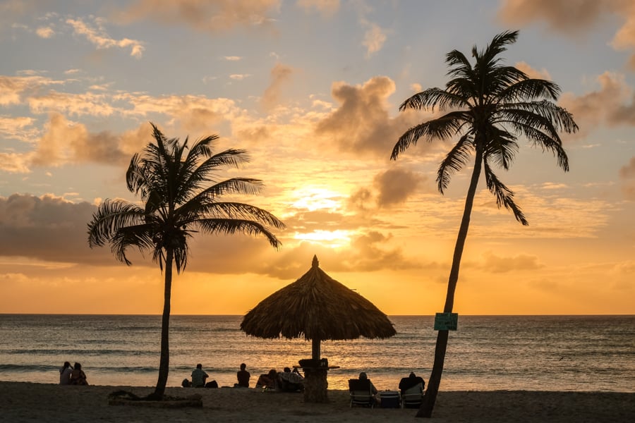 Sunset Sunrise Arashi Beach Aruba