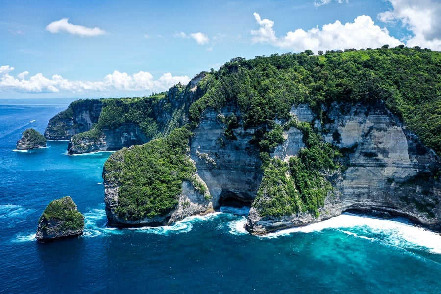 bali drone photography nusa penida cliffs