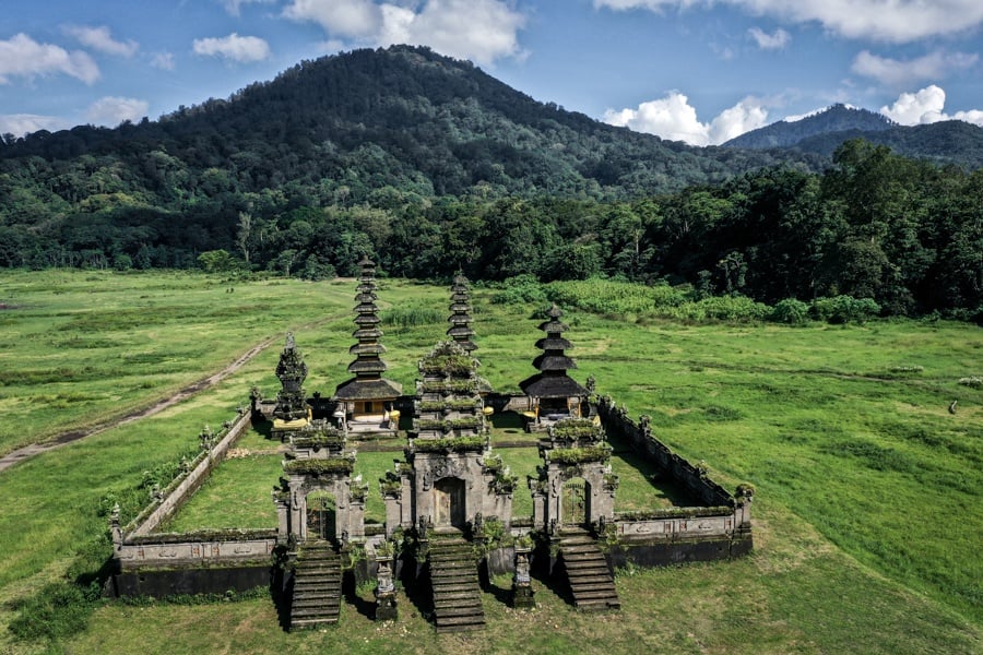 bali drone photography tamblingan temple