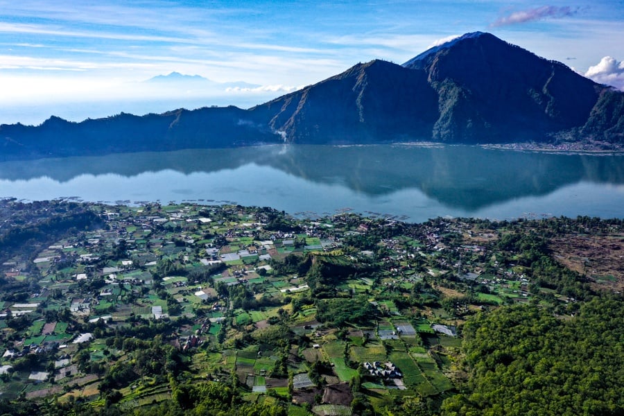 bali drone photography kintamani lake batur