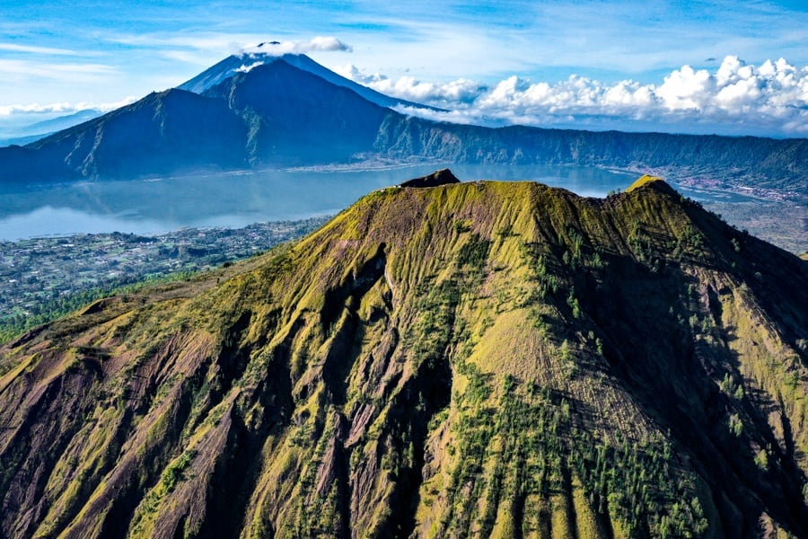 bali drone photography mount batur crater