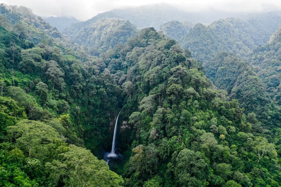 Coban Pelangi Waterfall in East Java Indonesia