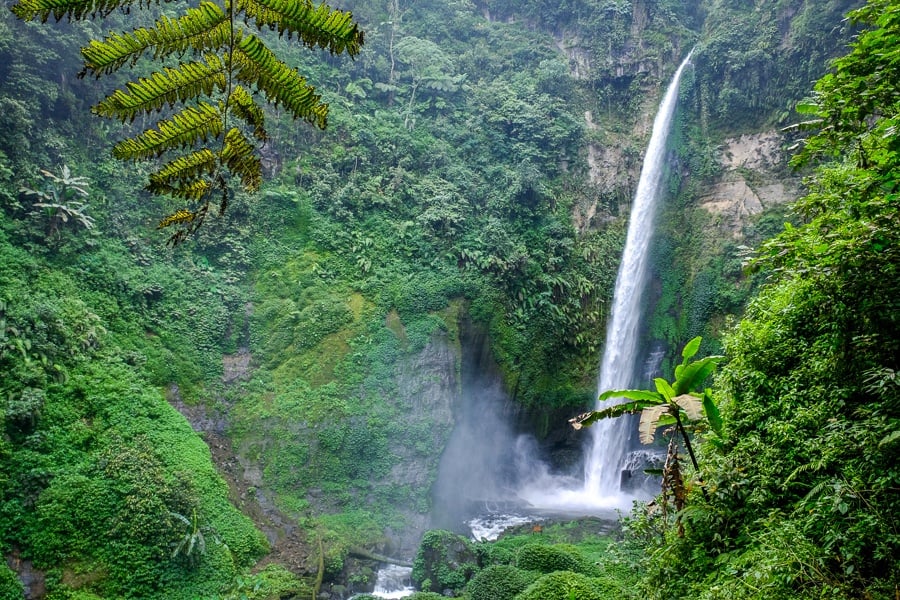 Coban Pelangi Waterfall in East Java Indonesia