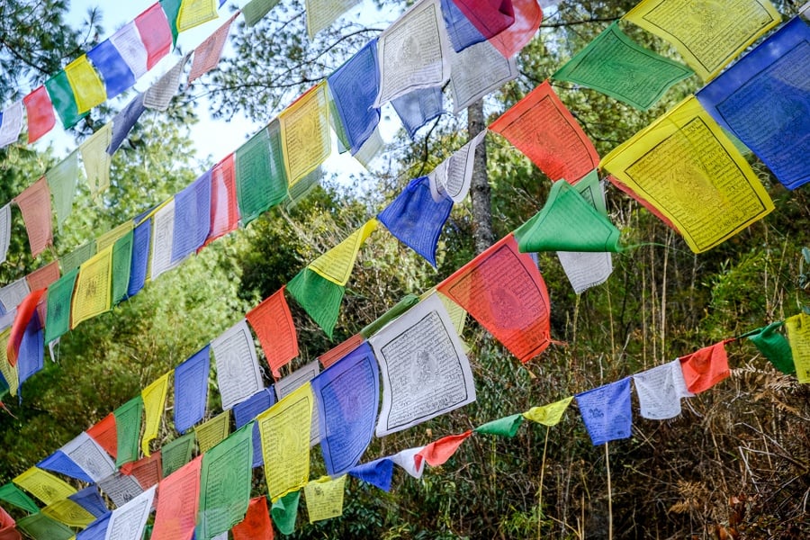 Prayer flags on the EBC Trek in Nepal