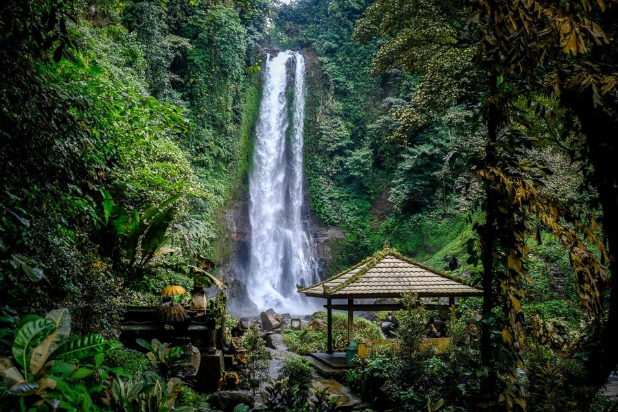 GitGit Waterfall pagoda in Bali