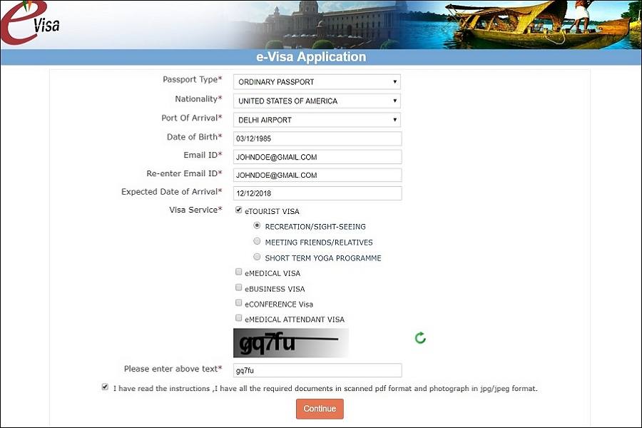 India e-Visa online application guide and steps on page 1