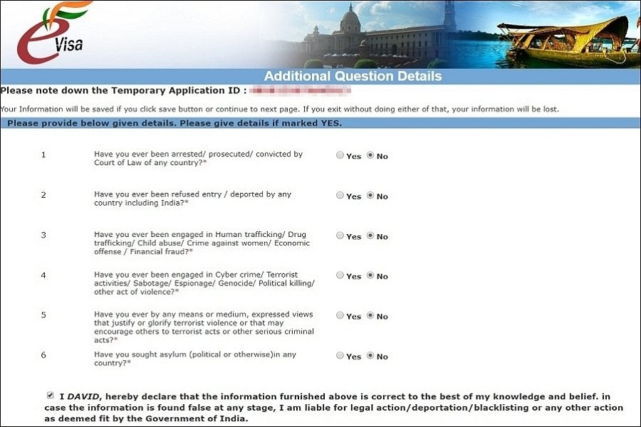 Application guide and steps on page 5 for Indian visa online