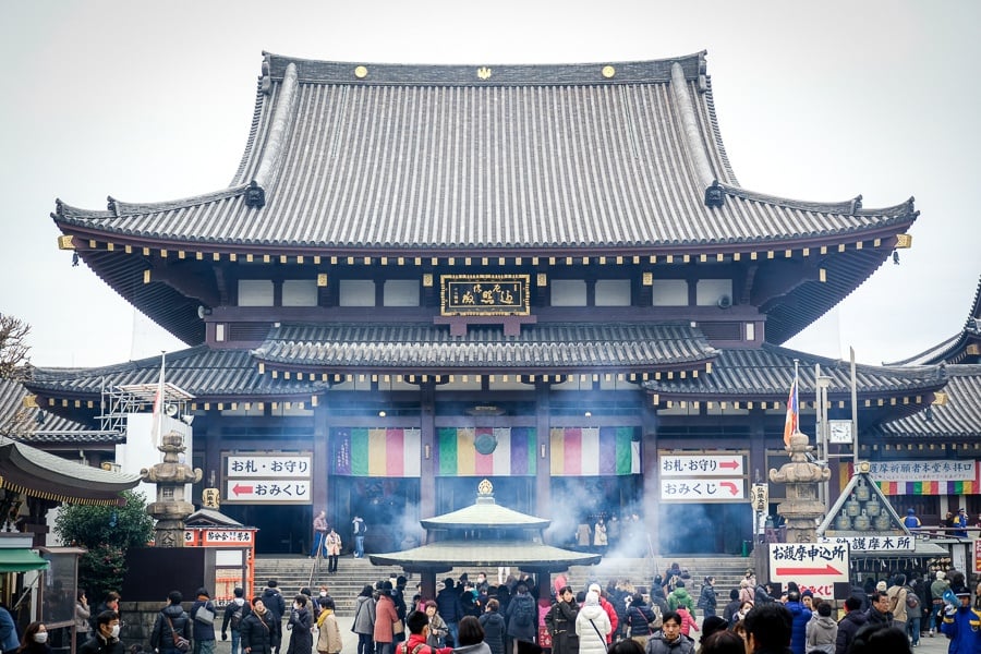 Main hall at the Kawasaki Daishi Temple In Tokyo, Japan