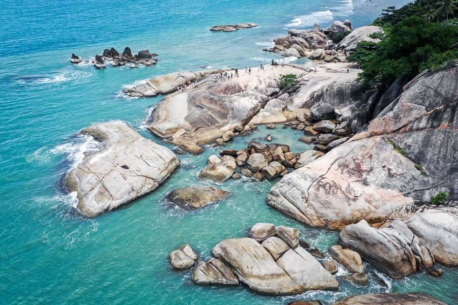 Giant sea rocks by drone