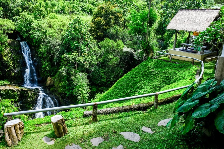 Layana Warung and waterfall in Bali