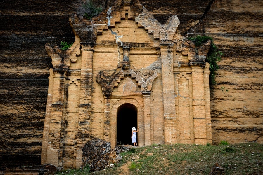 Doorway ruins of the Mingun Pagoda Pahtodawgyi in Myanmar