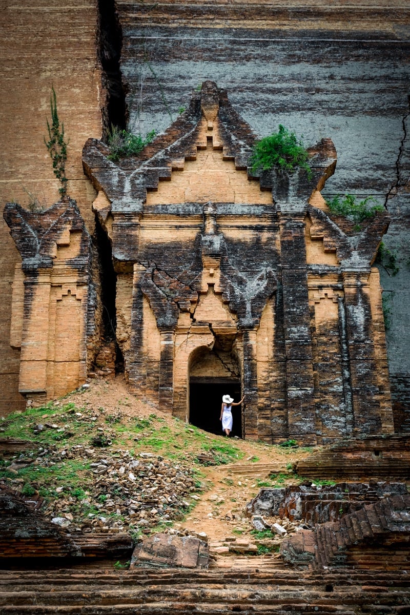 Doorway ruins of the Mingun Pagoda Pahtodawgyi in Myanmar