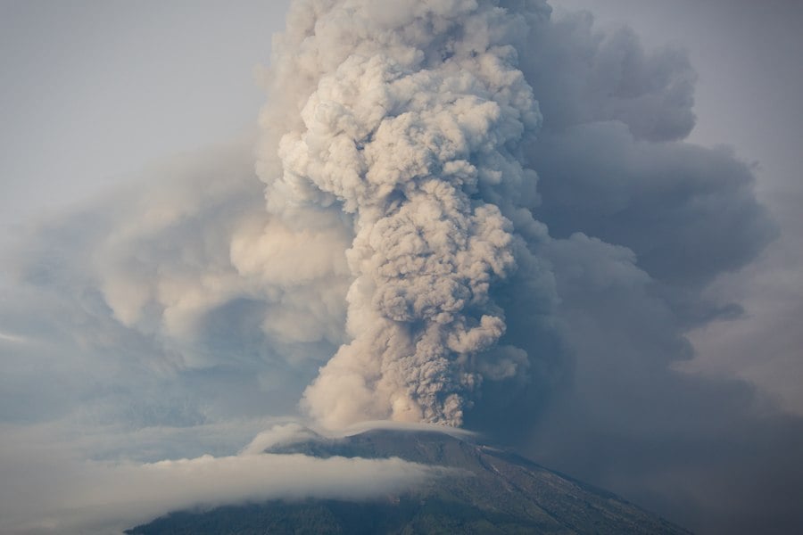 Mount Agung eruption in Bali in 2017