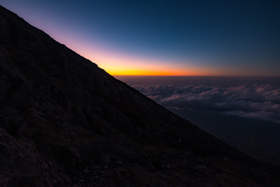 Sunrise on Mount Agung in Bali