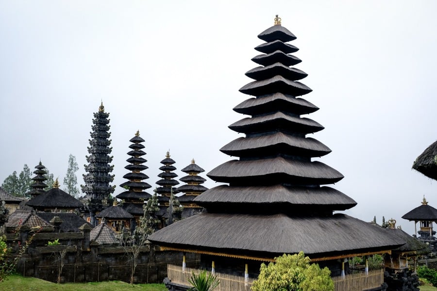 Pagodas at Besakih Temple in Bali