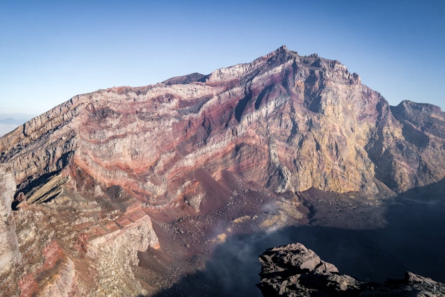 Mount Agung volcano crater in Bali