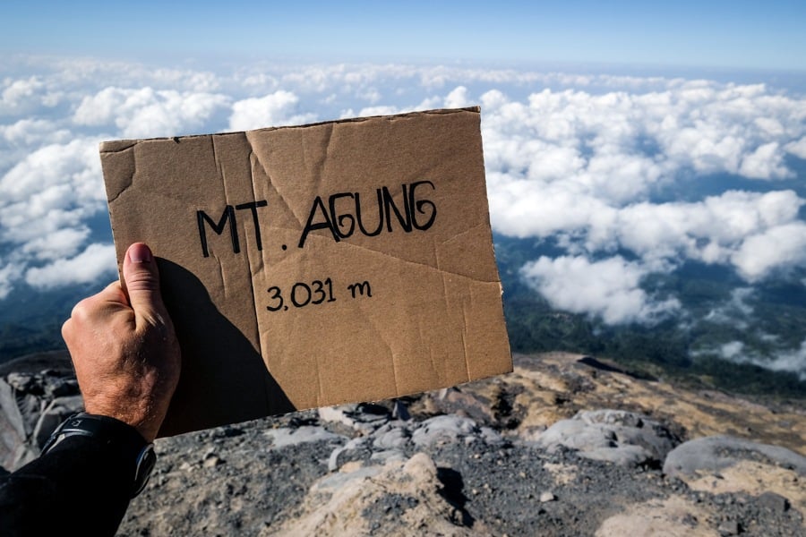 Agung false summit in Bali