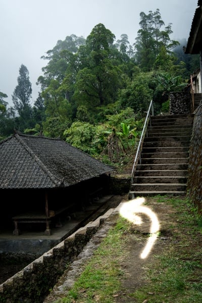 Entrance directions for the Agung hike from Pura Pasar Agung