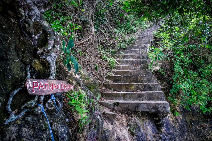 Entrance to Pandan Beach trail in Nusa Penida Bali