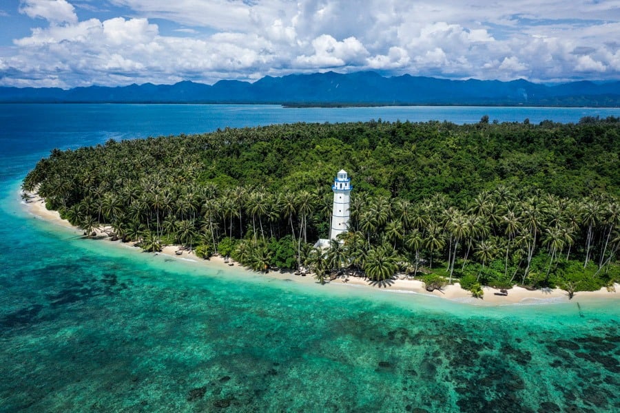 Pulau Karang Barus Sumatra Indonesia Lighthouse Drone Picture