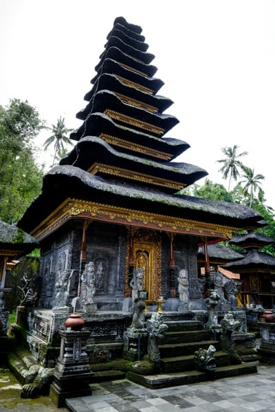 Balinese meru temple pagoda at Pura Kehen Temple in Bangli Bali