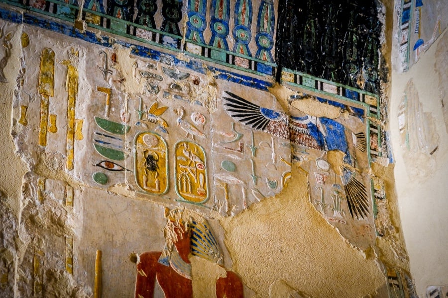 Hieroglyphs At Temple Mortuary Temple Of Hatshepsut In Egypt