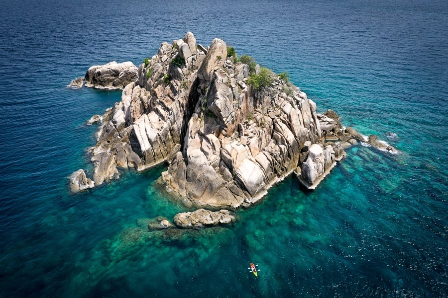 Drone pic of Shark Island in Koh Tao