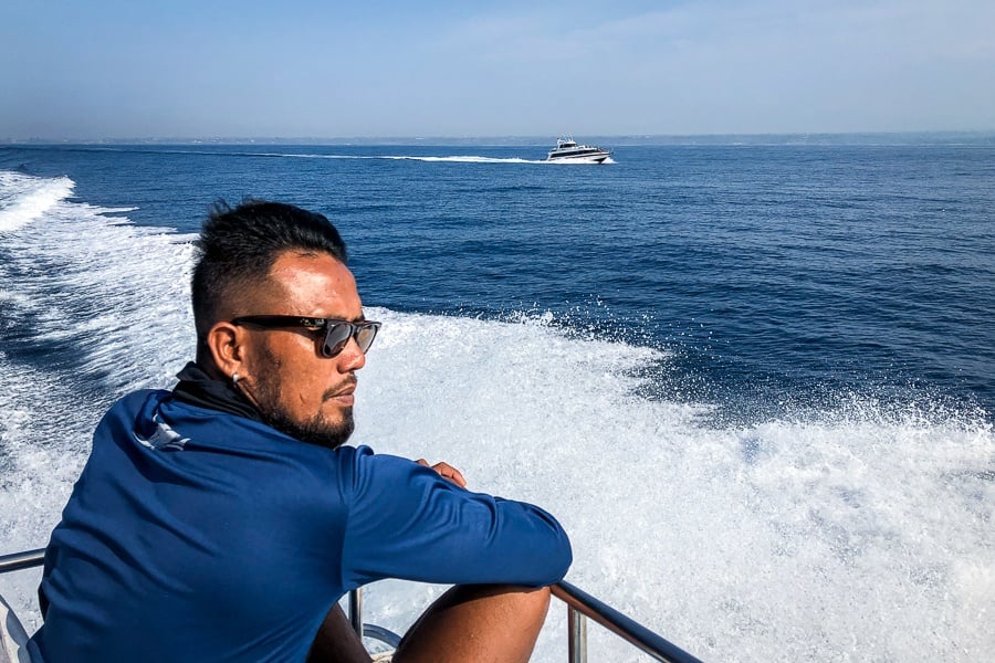 Speedboat journey from Sanur to Nusa Penida Bali