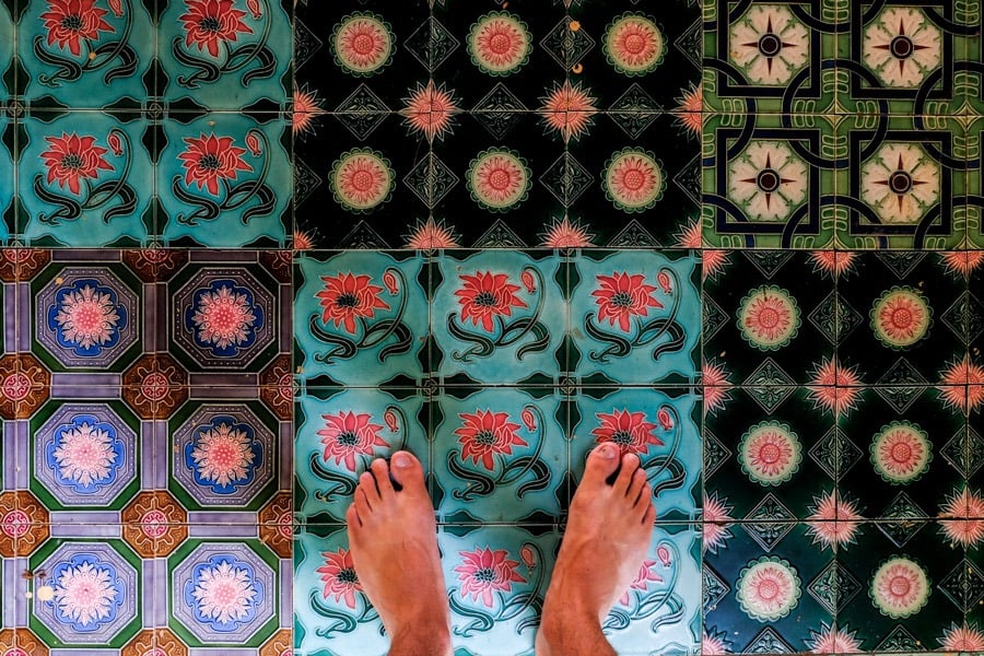 Temple floor tiles