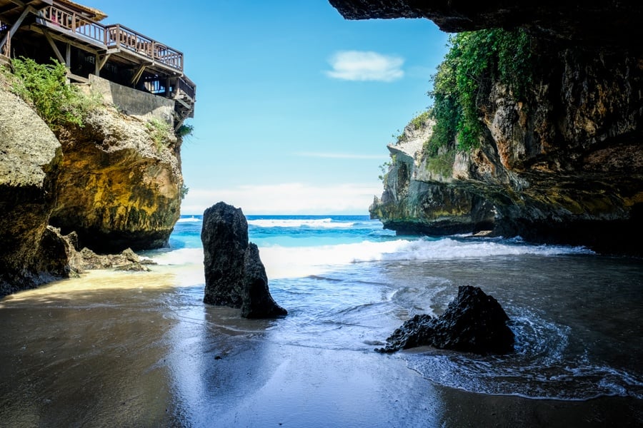 Suluban beach cave in Bali