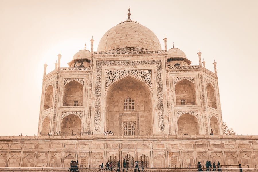 Main building at the Taj Mahal in Agra, India