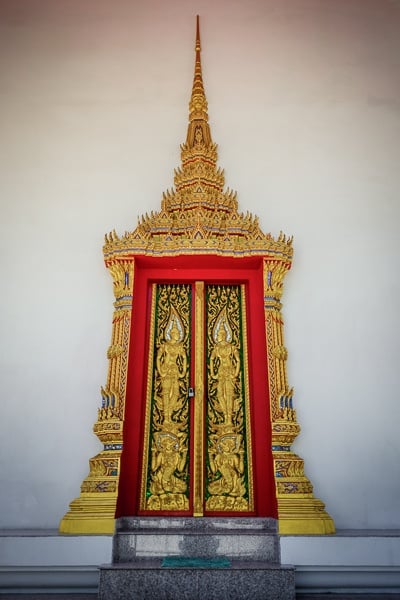 Doorway of Wat Koh Tao Temple in Thailand