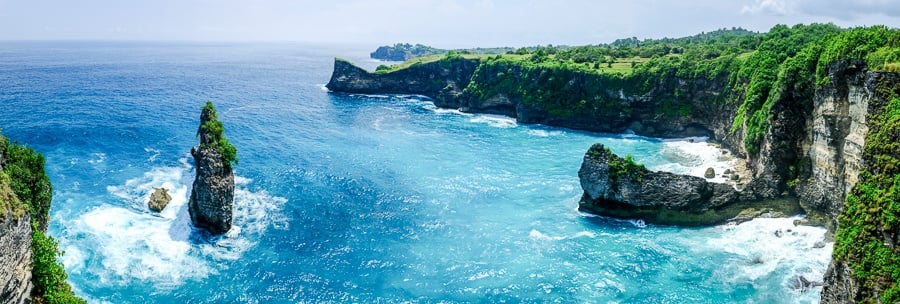 Korawa Beach panorama viewpoint in Nusa Penida Bali